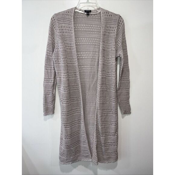 Torrid‎ Long Open Stitch Open Front Cardigan Size 0 Lightweight Beige - Picture 1 of 11